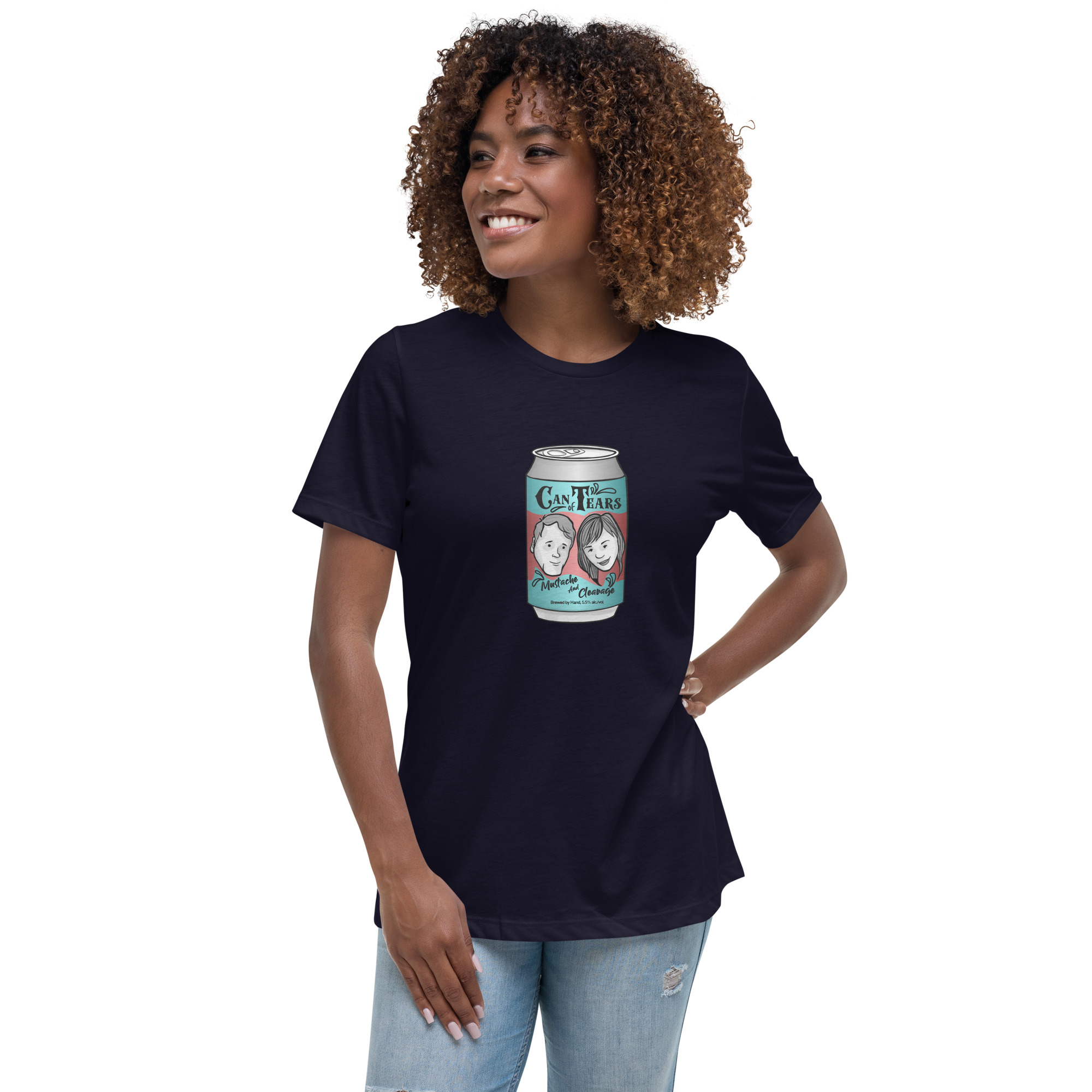 Womens Relaxed T-Shirt — Mustache & Cleavage